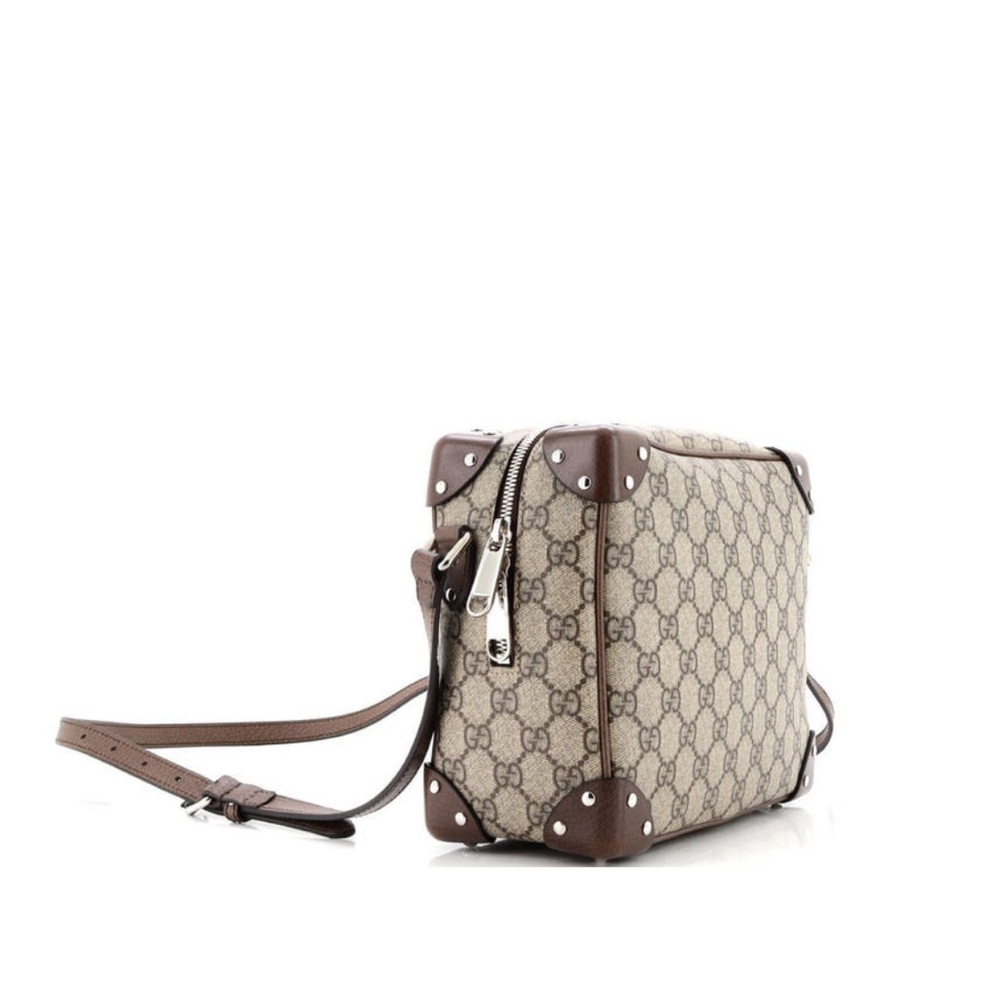 Gucci GG Supreme Soft Trunk Crossbody - Brown and Cream